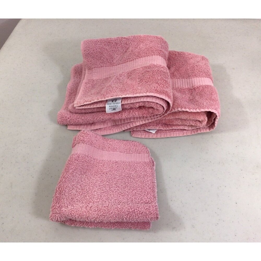 Vintage Cannon Pink Towel Set of Three